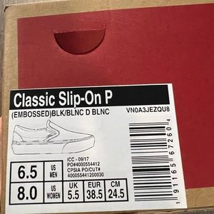 Plaid slip on Vans, size 8, brand new with box